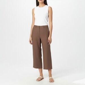 Vintage Linen Blend Wide Leg Pants Trousers Size 14 Brown Jillian Jones